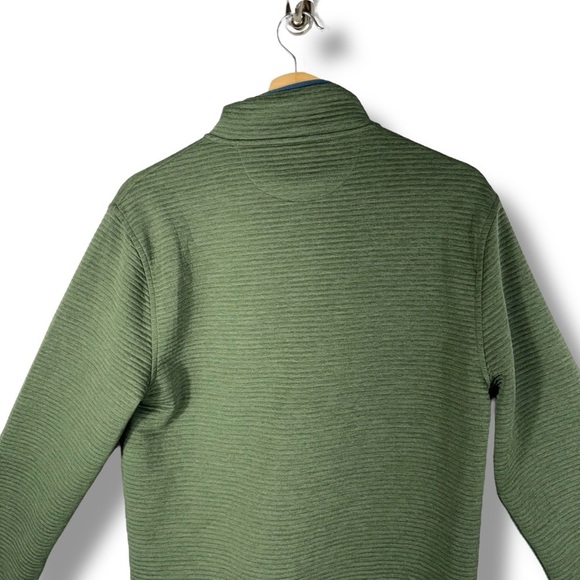 J Crew Factory Authentic Fleece Quilted Knit Pullover, Olive Green, Size Small - Picture 10 of 11